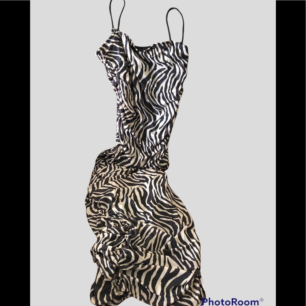 Revamped Long zebra print NWT dress size small